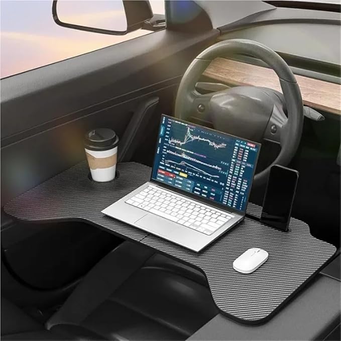 Folding Car Camping Table Compatible For Tesla Model 3/Y Steering Wheel Laptop Foldable Tray Food Desk Portable Office ﻿