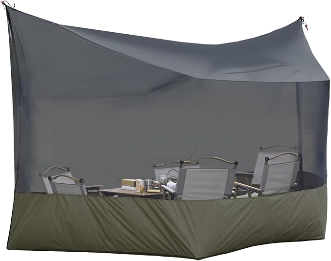 Onewind Camping Tarp Mosquito Net Hammock Screen House Tarp Mosquito Net Camping Lightweight Bugnet for Tarp 360 Degree Protection for Patio Backyard Hiking Backpacking OD Green