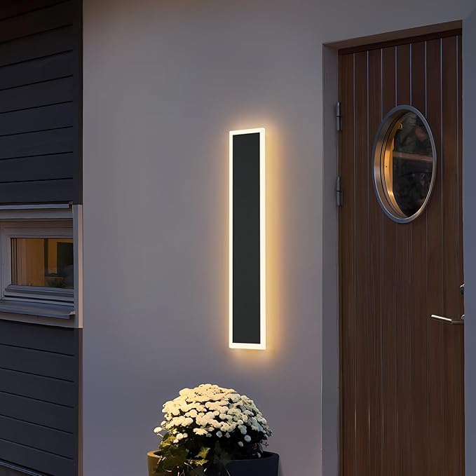 Modern Outdoor Wall Sconce 31.5InchExterior LED Wall Light Fixture IP65 Waterproof 3000K for Porch Garage Courtyard