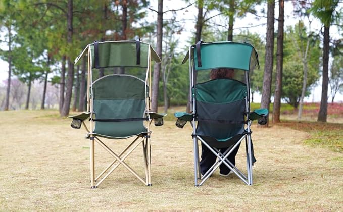 Portable Camping Chair with Canopy - Folding Chair with Canopy Durable 600D Oxford Canopy Chair for Camping Beach Picnics Fishing &amp Sports