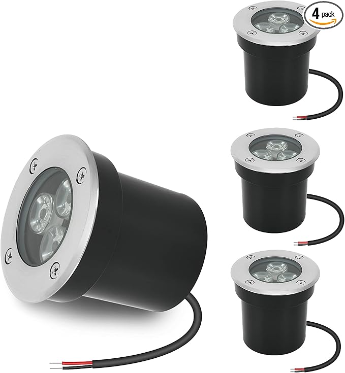 Low Voltage Landscape Lighting In-ground Light LED Well Lights 3W 12V 24V Outdoor Landscape Light Waterproof IP67 Pathway Driveway Deck Step Fence Garden Lights