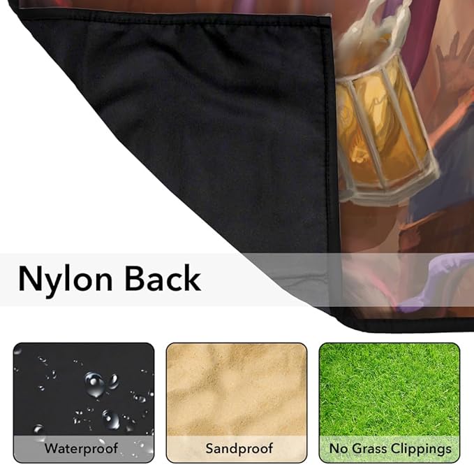 LOGOVISION Dungeons and Dragons Blanket 50x60 2024 Bard Picnic Outdoor Foldable Blanket for Picnic Beach Camping Park Tailgate