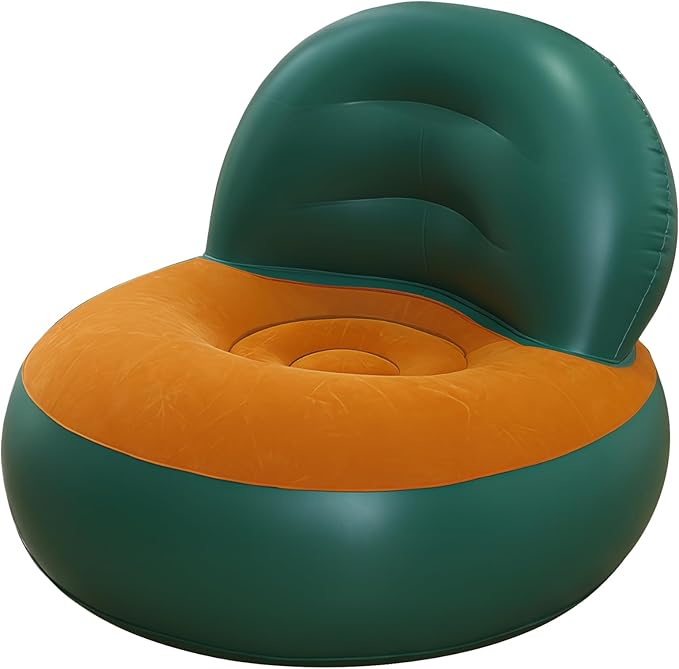 Single Person Recliner with Backrest Comfortable L-Shaped Design Fast Inflation for Camping and Beach Folding Storage PVC Lazy Sofa Inflatable Couch