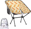 Cheese Hot Dog Camping Chairs for Adults Ultralight Folding Chairs Outside Portable Camp Backpacking Chair with Side Pocket Storage Bag Compact Beach Chairs for Hiking Fishing