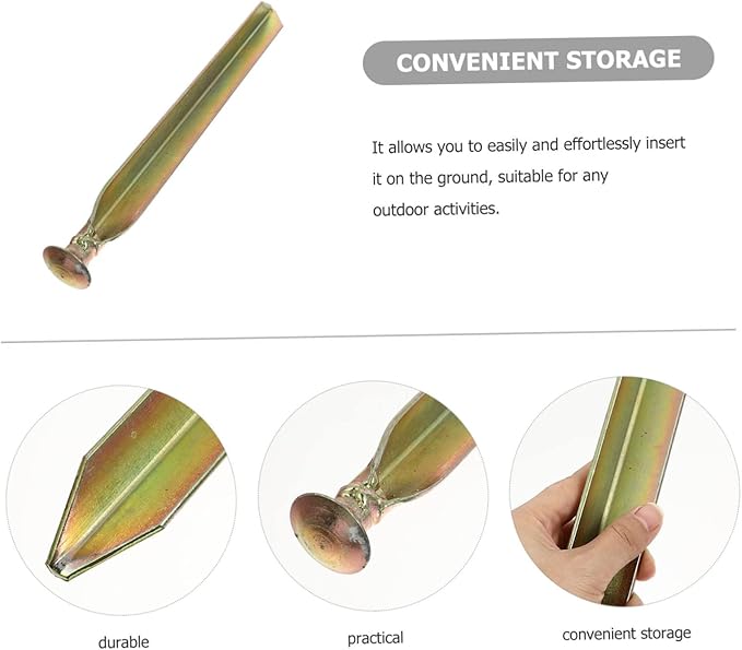 1Pc Golden Iron Tent Peg Durable Camping Fixing Nail for Outdoor Travel Smooth Surface Stable Support for Tent Supplies