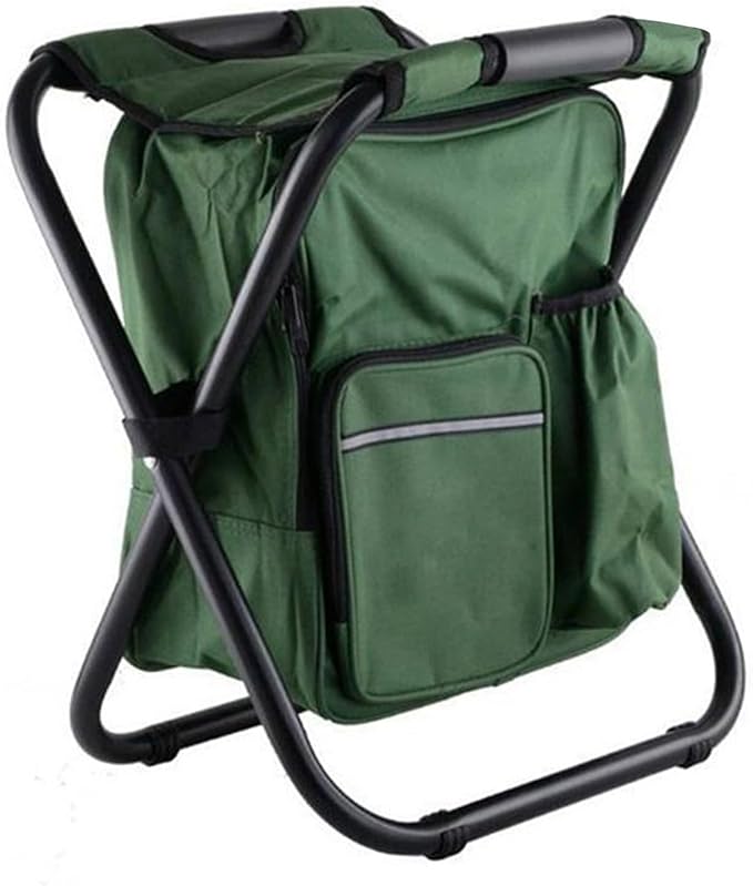 Drfeify Fishing Backpack Cooler ChairLightweight Large Capacity Stool Backpack Cooler Chair for Travel Beach Hiking Picnic