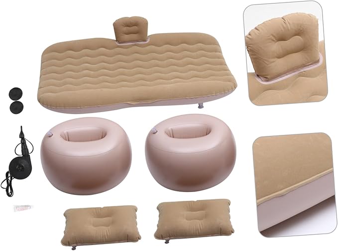 1Set Comfortable SUV Inflatable Air Mattress Bed Practical Back Seat Inflatable Bed for Car to Inflate Deflate Odorless Breathable for Camping and Road
