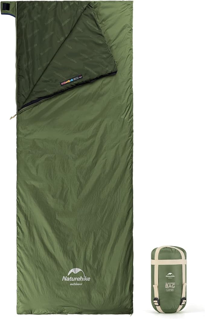 Naturehike Lightweight Compact Sleeping Bag 59℉/32℉ Envelope Ultralight Backpacking Sleeping Bag Portable Waterproof with Compression Sack for Cold&ampWarm Camping Traveling Hiking