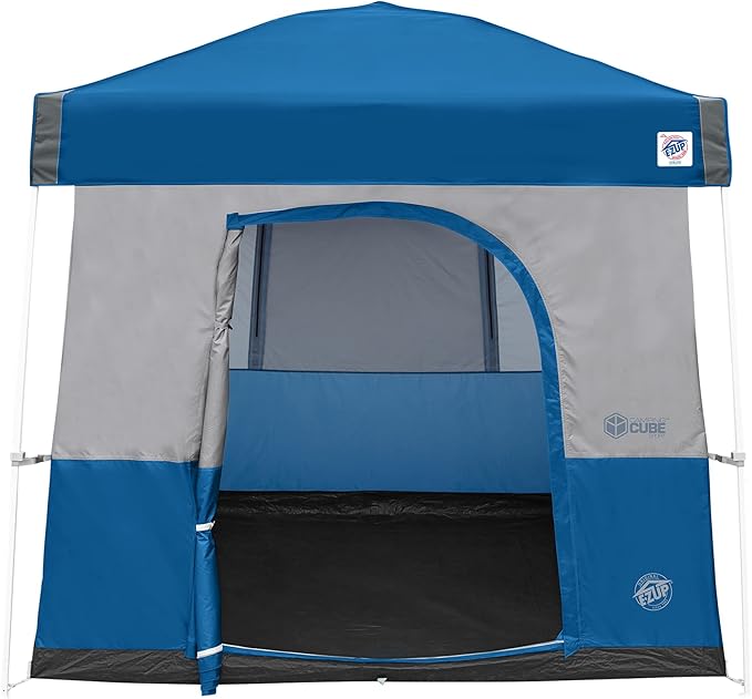 E-Z UP Camping Cube Sport Converts 10' Angled Leg Canopy into Camping Tent