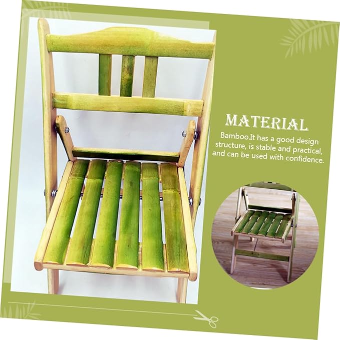 Toyvian Portable Bamboo Folding Stool for Outdoor Activities Beach Parties Receptions Instant Assembly