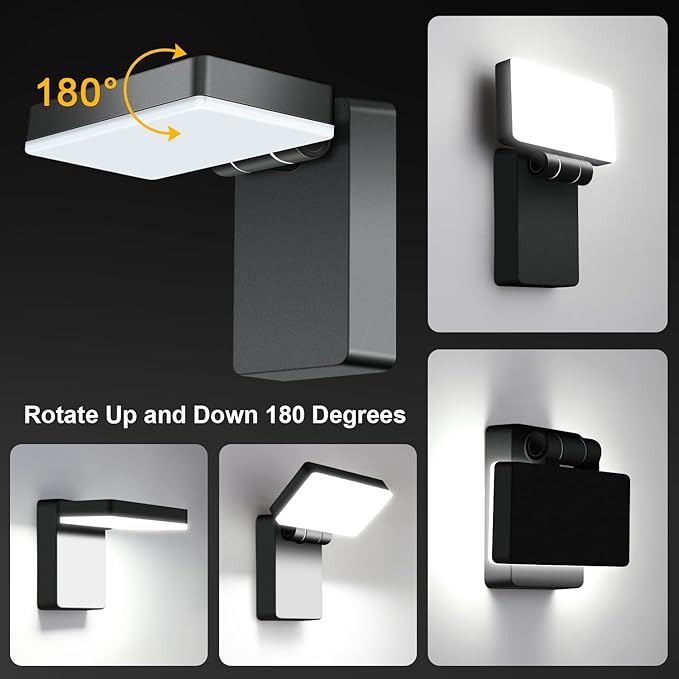 40W LED Outdoor Wall Light 3000LM 5000K No-Glare Porch Light IP65 Waterproof Anti-Rust 360° Adjustable Head for Yard Garage Above Door (8Pack)