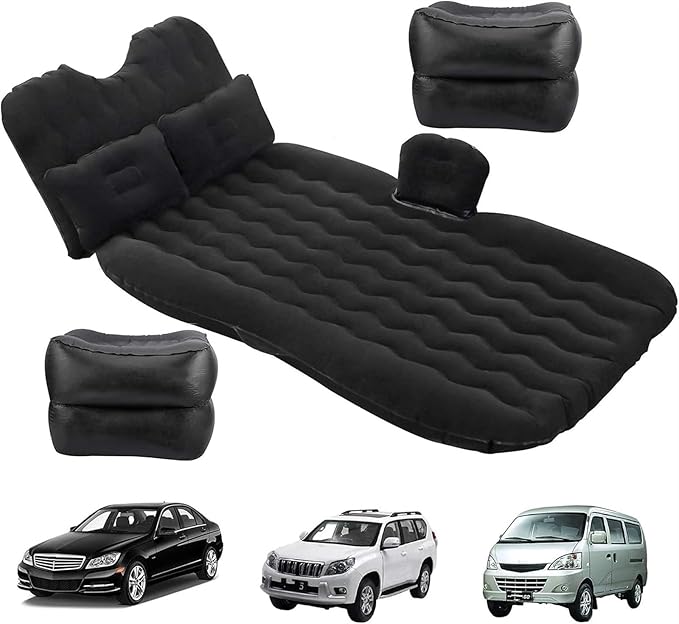 Inflatable Car Mattress Camping Mattress with Automatic Air Pump Portable Inflatable Sleeping Pad Rear Seat Inflatable Bed 72 Hours Leak Test