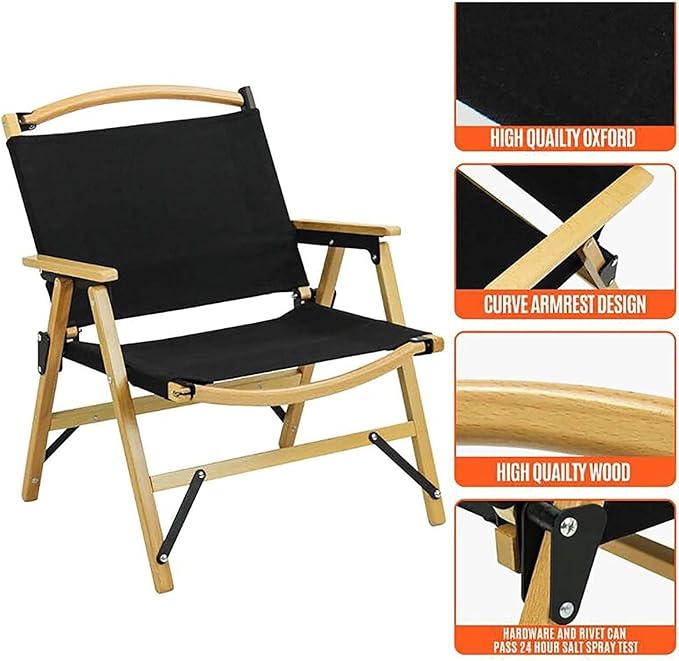Portable Folding Beach Chair Ultralight Outdoor Camping Chair with Ergonomic Backrest &amp Armrests Foldable for Picnic Fishing and Hiking White