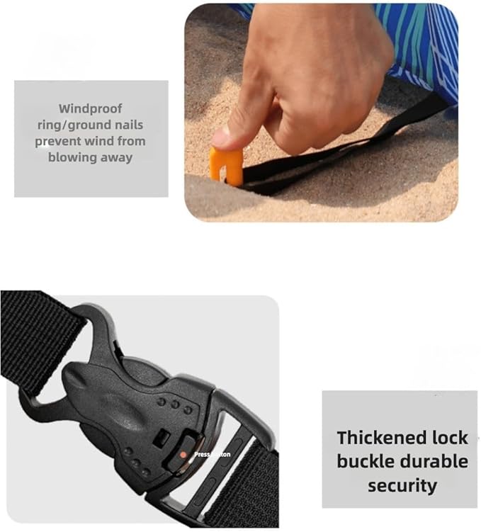 Compact Pump-Free Inflatable Lounger Portable Waterproof Air Leakage-Proof Design for Backyard Beach Trips Camping picnics and Music Festivals (A)