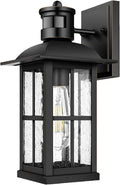 15inch Large Outdoor Wall LightsModern Black Exterior Lantern Wall Light Fixture with E26 Sockets &amp Tempered GlassWaterproof Porch Wall Lighting for GarageGarden