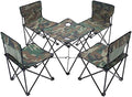 HUAWELL Lightweight Camping Chair 5-Pack Folding Portable Seat Stool with Shoulder Strap Perfect for Outdoor Traveling Camping Picnic Fishing (Camouflage 5 Piece Set)