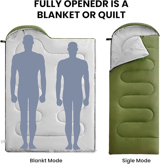 FARLAND Sleeping Bags 30℉ for Adults Teens Kids with Compression Sack Portable and Lightweight for 3-4 Season Camping HikingWaterproof Backpacking and Outdoors