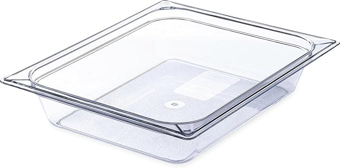 TrueCraftware- Half Size 2-1/2” Deep Polycarbonate Food Pan Clear Color- Food Storage Containers Commercial Hotel Plastic Food Pans Catering Buffets and Restaurants for Fruits Vegetables Beans Corns