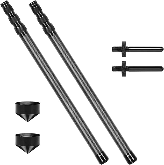 Telescopic Tarp Poles Canopy Adjustable Carbon Fiber Poles Set of 2 Portable &amp Lightweight Tent Tarps for Awning Camping Hiking 67