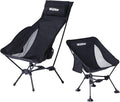 Wildhiker 1 Camping Chairs with Deep Recline and High Back and 1 Compact Folding Portable Chair with Anti-Sinking Stable Base Bundle Lightweight for Backpacking Beach RV Festival Travel