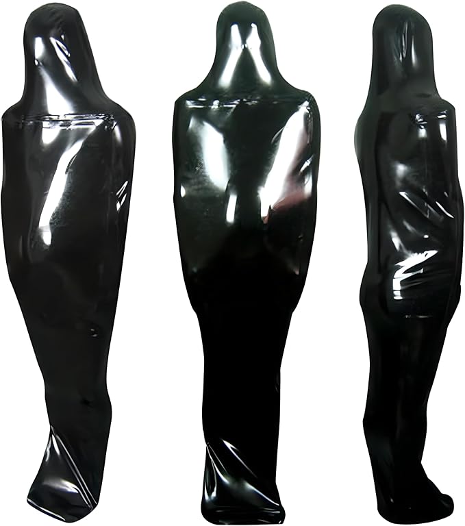 Full Cover Latex Sleeping Rubber Sleepsack Bag Chest Zipper Tight Bodybag Suffocating Game