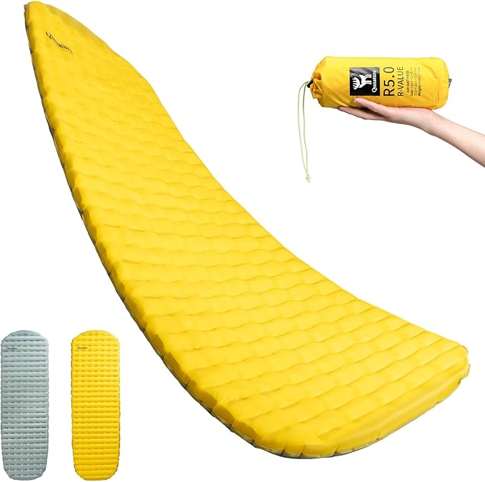 Insulated Inflatable Sleeping Pad 17oz 5.1R-Value Ultralight Sleeping Pad Lightweight Sleeping Mat for Camping Hiking Backpacking Camp Mattress Pad