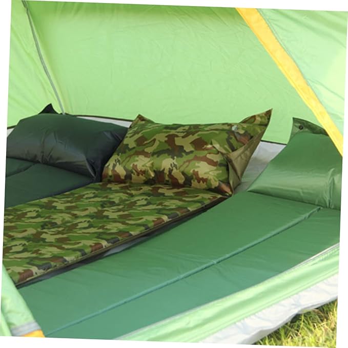 Happyyami Wear Resistant Portable Inflatable Sleeping Pad with Pillow Compact Camping Mat for Hiking Picnic Outdoor Use Lightweight Full Sleep Pad for Cold Ground Insulation