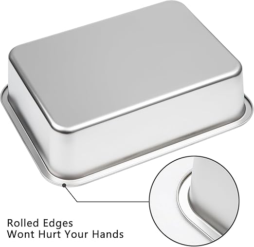 4 Packs Stainless Steel Commercial Bus Tub With Lid– 12L Heavy Duty Utility Tote Box for Dishwashing Meat Prep and Kitchen Storage – Large Capacity Restaurant Bus Box (With Lid)