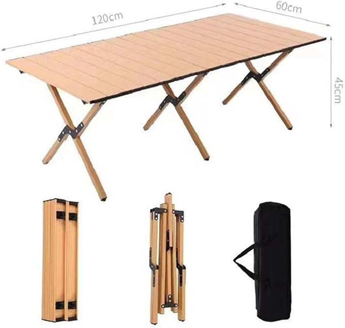 OTHZON Folding Dining Table Mounted Rent House Picnic Table Complimentary Storage Bag Outdoor Folding Table Portable Egg Roll Table Picnic Camping Table Light Gray