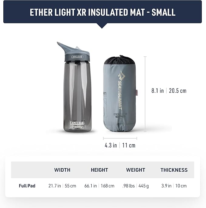 Sea to Summit Ether Light XR Insulated Sleeping Pad Tapered - Small (66 x 21.5 x 4 inches)