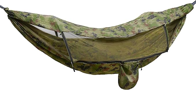 Camouflage Mosquito &amp UV Protection Camping Hammock | 290x140cm Large Size | Lightweight &amp Portable for Outdoor Backpacking Hiking Camping Trips