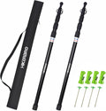 Telescoping Tarp Poles Heavy Duty 7.67ft Aluminum Tent Poles for Tarp with Rubber Cap Portable Set of 4 Adjustable Poles for Camping Awning Sun Shade Free Carry Pouch