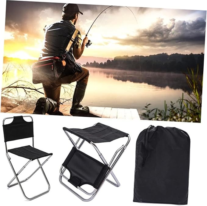 Totority Portable Picnic Folding Stool Outdoor Camping Fishing Chair Stable Design for Sports Outdoors