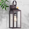 Oil Rubbed Bronze Dusk to Dawn Outdoor Wall Light 19 Large Outside Farmhouse Wall Sconce Brown Industrial Wall Mount Light Fixture Waterproof Porch Lighting Exterior Lamp for House Garage