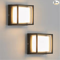 2 Pack LED Modern Outdoor Square Wall Sconce Light 3000K 12W 1200LM Bright Porch Patio Lights IP65 Waterproof Exterior Lighting for House Front Door Backyard