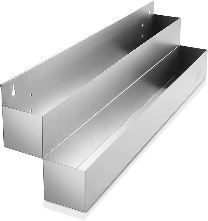 GRIDMANN 32-inch Double Tier Speed Rail - Stainless Steel Liquor Bottle Holder Rack for Bars