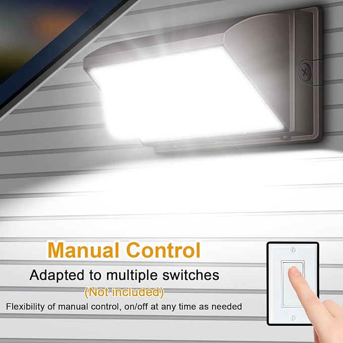 120W LED Wall Pack Light18000LM 5000K LED Security Flood Lighting 110V-277V Commercial and Building IP65 Waterproof Outdoor Wall Mount Exterior Light for Garage Warehouses Yard 6 Pack