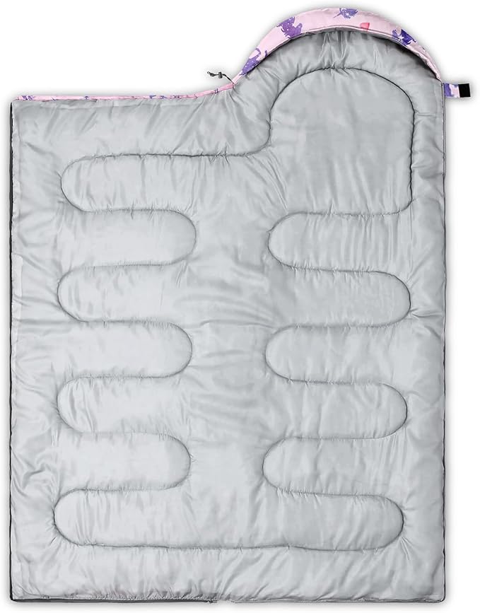 HOSIMA Mermaid Tail Kids Sleeping Bags for Camping Hiking TravelPurple Fish Scale Backpacking Sleeping Bag Sleep Away Camp Stuff for Girls4 Seasons Lightweight Sleeping Bags for Adults.