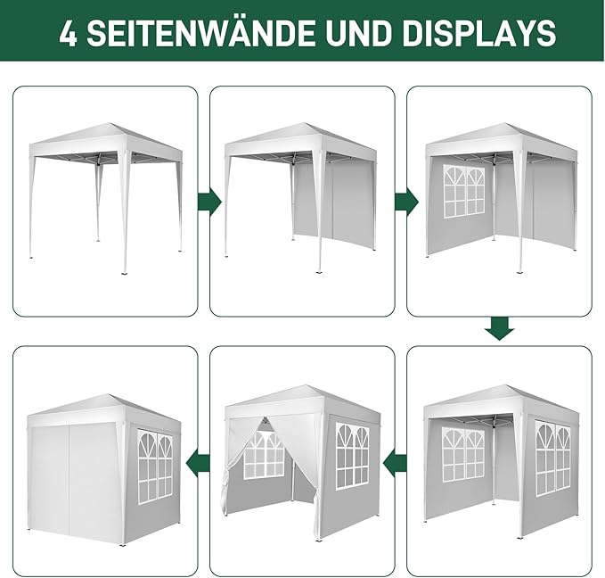 6.5x6.5ft Pop Up Canopy Tent Outdoor Tent Canopy Foldable Portable Canopies for Camping Patio Easy Up Gazebo Canopy with Carry Bag White