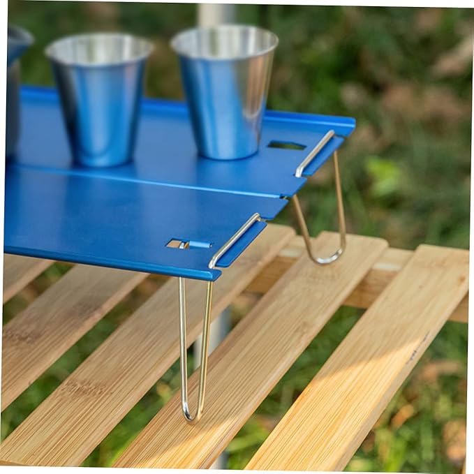 SUPVOX Small Folding Table Portable Aluminum Camping Grill Table Easy Setup Light Weight for Outdoor Activities