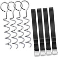 Mikikit Spiral Shaped Dog Stakes Set Heavy Duty Metal Ground Anchors for Tents Wear-Resistant Dog Tie-Outs for Camping and Outdoor Use