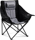 Swonder Oversized Moon Camping Chair with Innovative 2-in-1 Removable Seat Cushion for All Seasons Heavy-Duty Fully Padded Folding Outdoor Chair with Headrest and Carry Bag