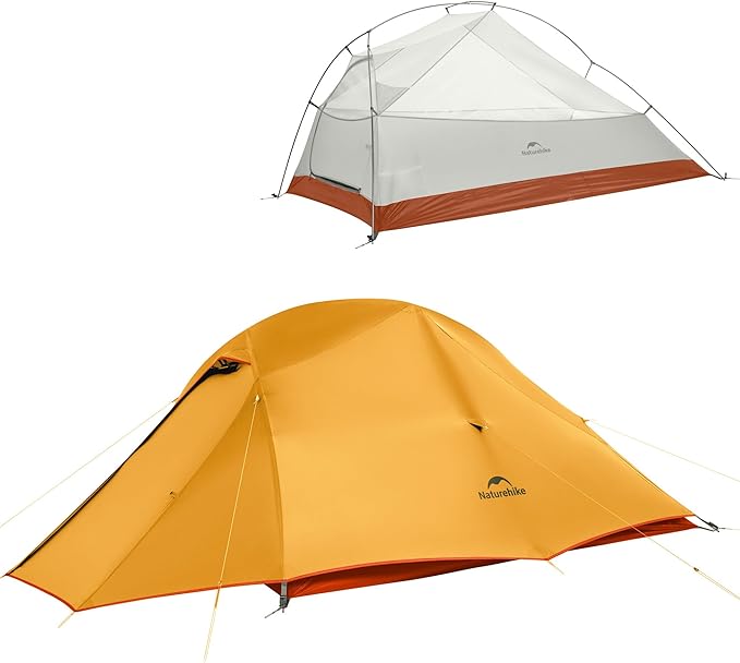 Naturehike Cloud Up 3 Person Backpacking Tent with Footprint - 3 Season Free Standing Lightweight 3 Person Camping Tent | with Footprint Free Standing Dome Camping Hiking Waterproof