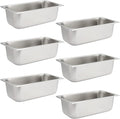 JAPCHET 6 Pack Stainless Steel Steam Pan 1/3 Size Anti-Jam Steam Table Pan Hotel Pans 1/3 Restaurant Buffet Trays for Catering 4 Inch Deep