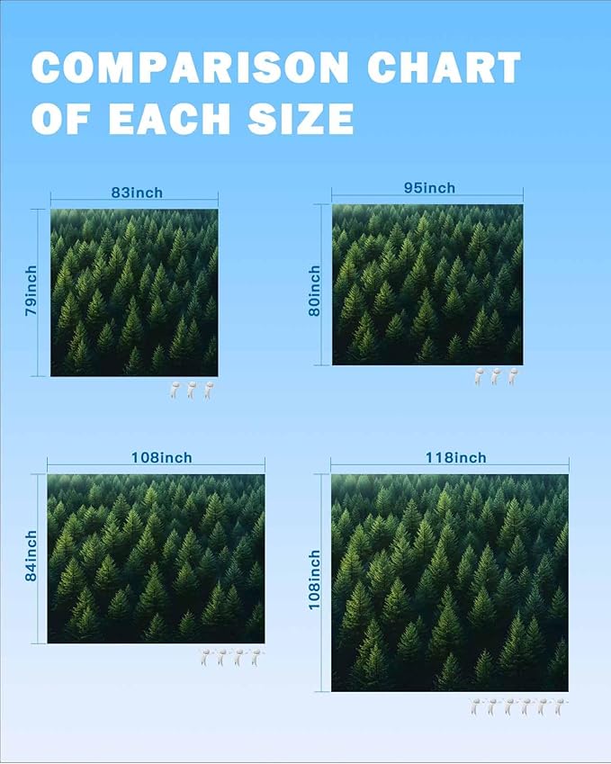 Green Forest Beach Blanket Waterproof Sandproof Pine Trees Forest Summer Landscape Beach Mat Quick Drying Outdoor Picnic Mat 108 x 84 for 1-6 Adults Essentials for Travel Camping Hiking