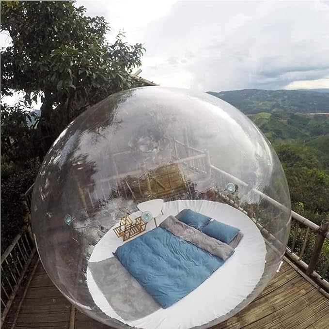 Inflatable Bubble Camping Tent Outdoor Rainproof Transparent Dome House for Family Backyard Stargazing (Size: 4m/13ft)