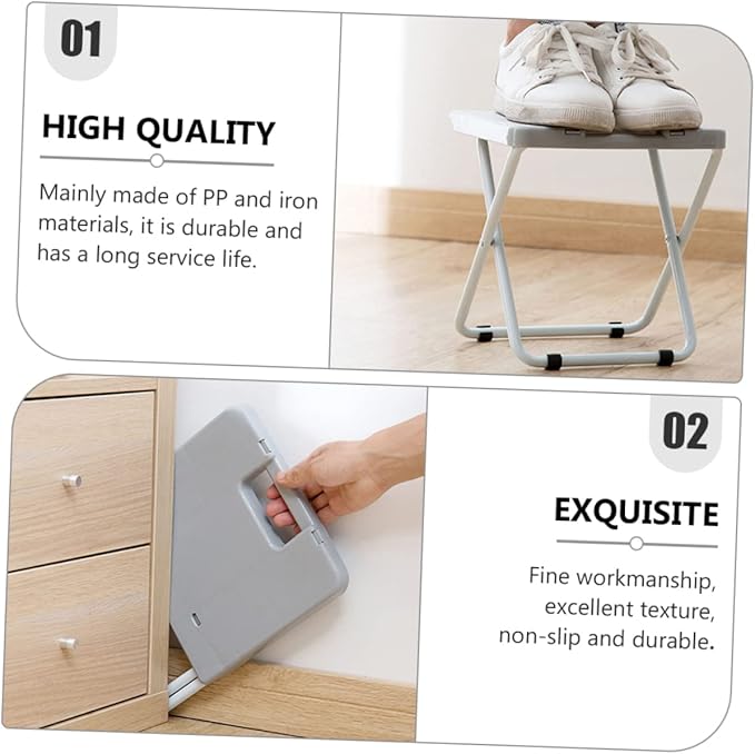 Compact Foldable Stool Portable Outdoor Chair Anti-Slip Surface Lightweight Design for Camping Hiking and Garden Use 1 Piece