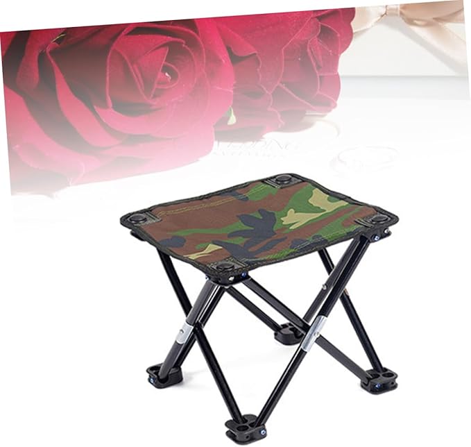Large Camouflage Folding Stool Portable Fishing Chair Recreational Gear Sturdy Camping Seat Compact
