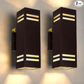 Dusk to Dawn Outdoor Wall Light Brown Exterior Up Down Lights Outdoor Light Fixture Porch Lights Wall Mount 2 Pack IP65 Aluminum Modern Outside Lights for House Front Door Porch