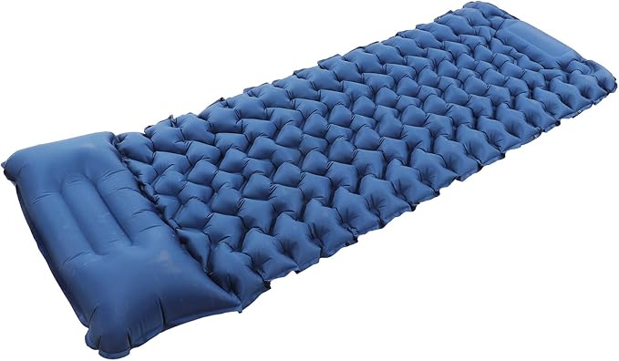 Camping Sleeping Pad Inflatable Double Mattress Lightweight Moistureproof Sleeping Mat with Built in Foot Pump Portable Camping Mat for Outdoor Hiking Backpacking Includes
